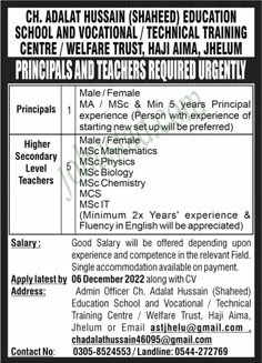New Teaching Faculty Jobs in Jhelum