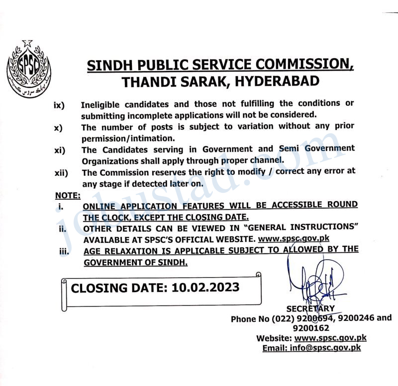 Latest Sindh Public Service Commission Jobs
