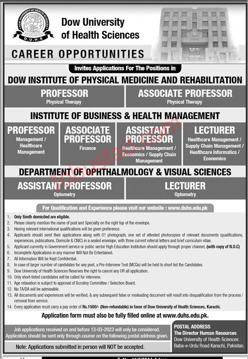 DOW University of Health Sciences Karachi