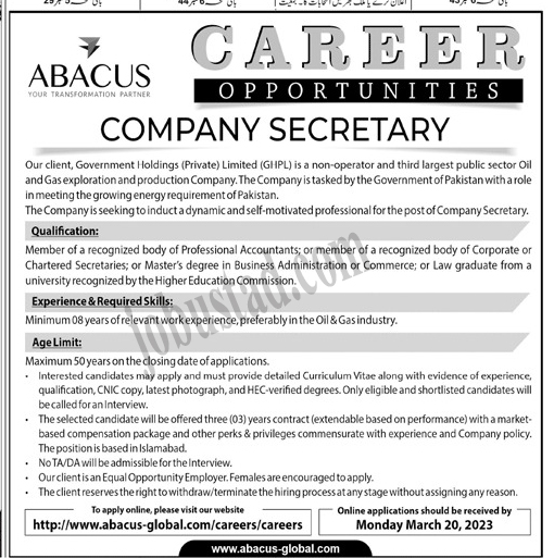 Latest Jobs in Abacus Consulting