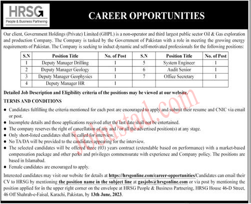 Latest HRSG Company Jobs in Karachi June 2023 