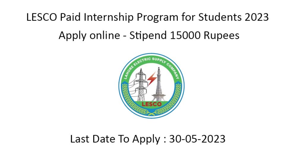 LESCO Paid Internship Program for Students 2023