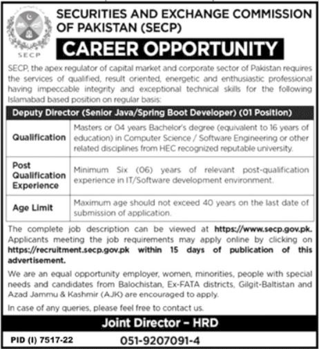 SECP Security and Exchange Commission Pakistan Jobs June 2023 