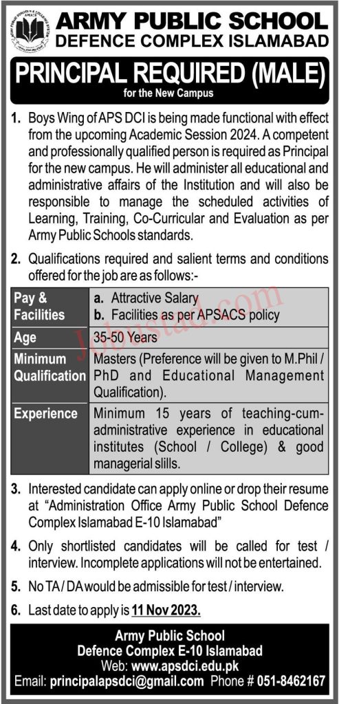 APS Defence Complex Islamabad Jobs