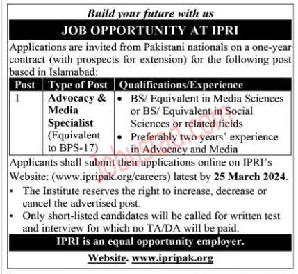 institute of policy research islamabad