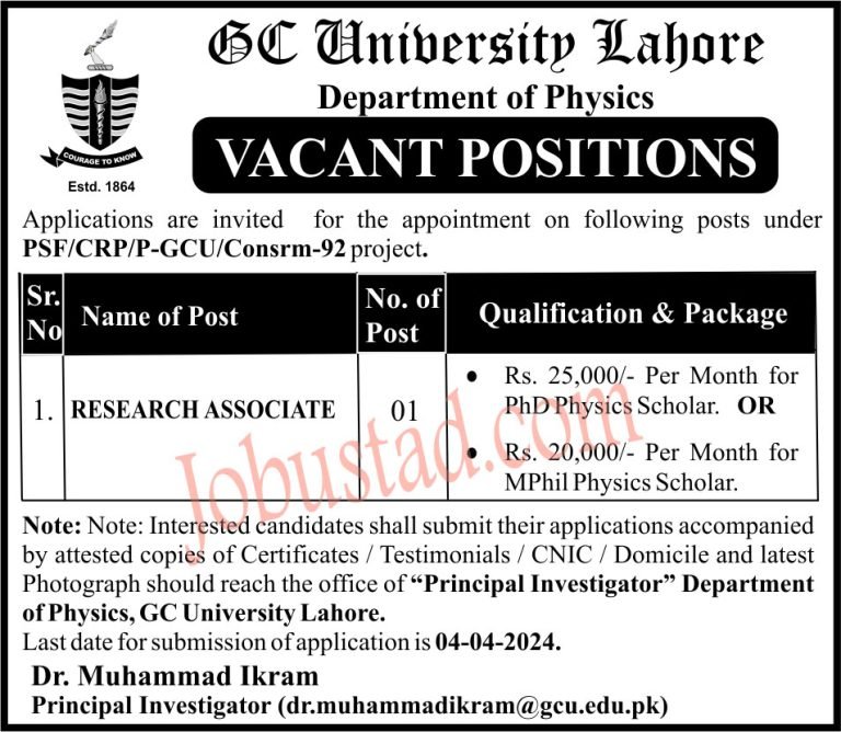 Latest GCUL Jobs March 2024 Govt College University Lahore Jobs latest-gcul-jobs-march-2024-govt-college-university-lahore-jobs