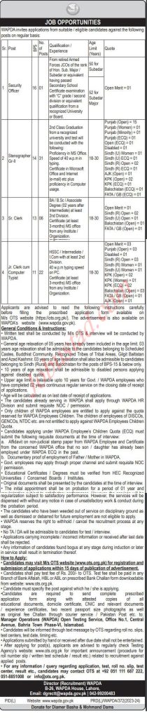 Latest Wapda Jobs in Lahore April 2024