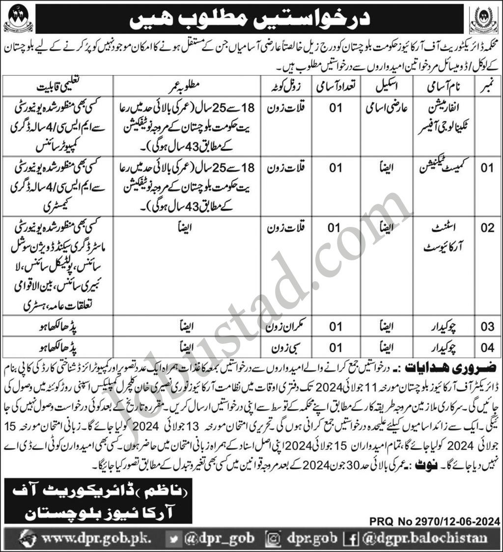 latest-directorate-of-archives-balochistan-jobs-in-quetta-june-2024