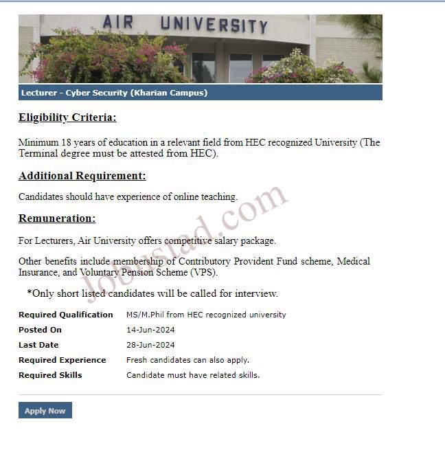 Latest Lecturers Jobs In Kharian June 2024 Advertisement latest-lecturers-jobs-in-kharian-june-2024-advertisement