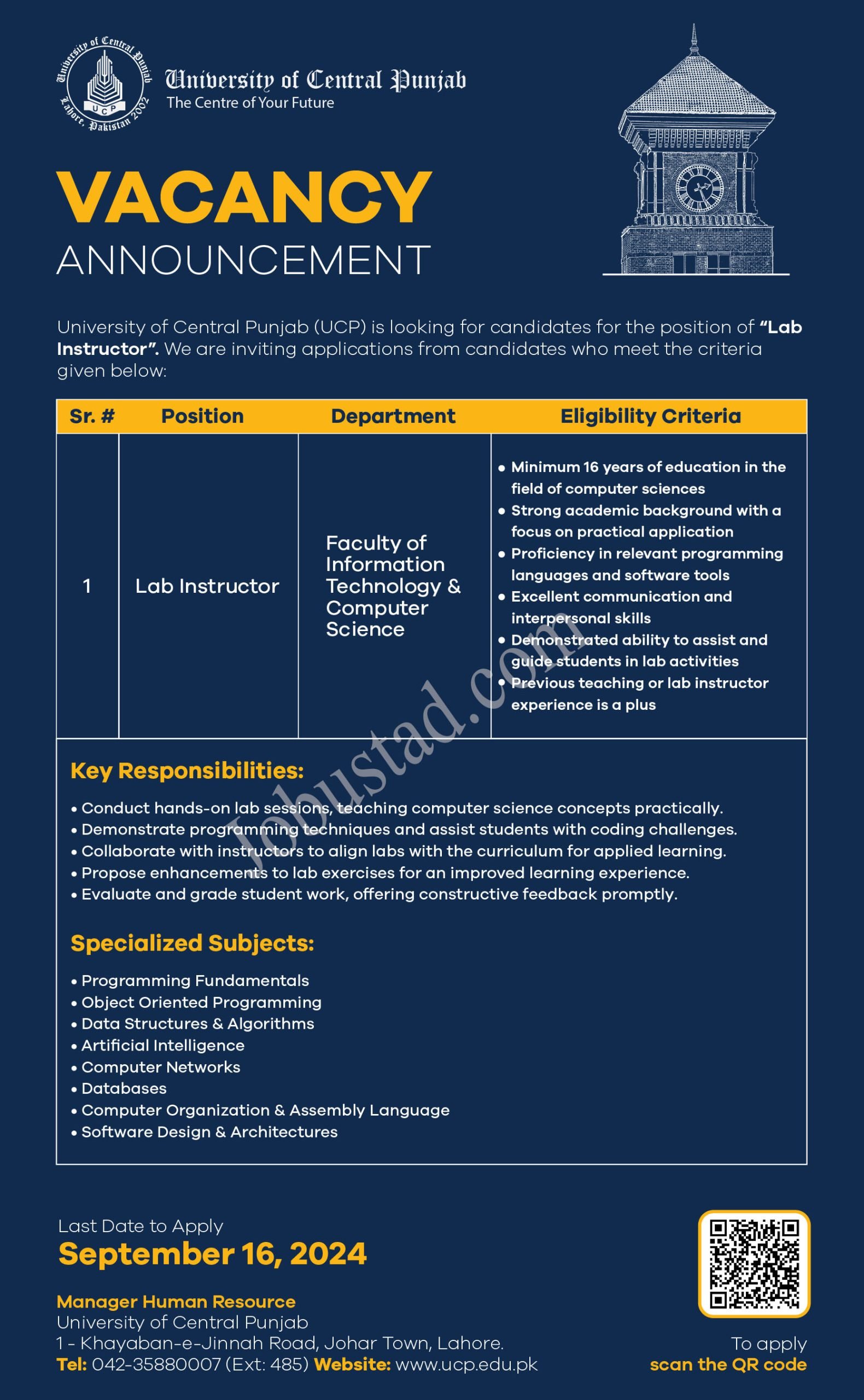 Latest UCP Jobs in Lahore September 2024 scaled