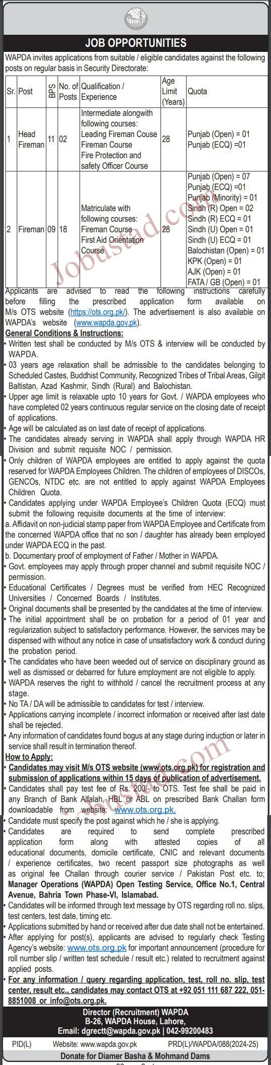 Latest WAPDA Jobs