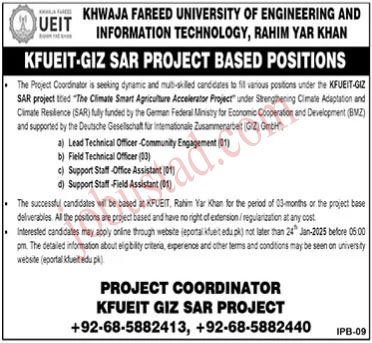Khwaja Fareed University of Engineering and Information Technology Jobs in Rahim Yar Khan January 2025