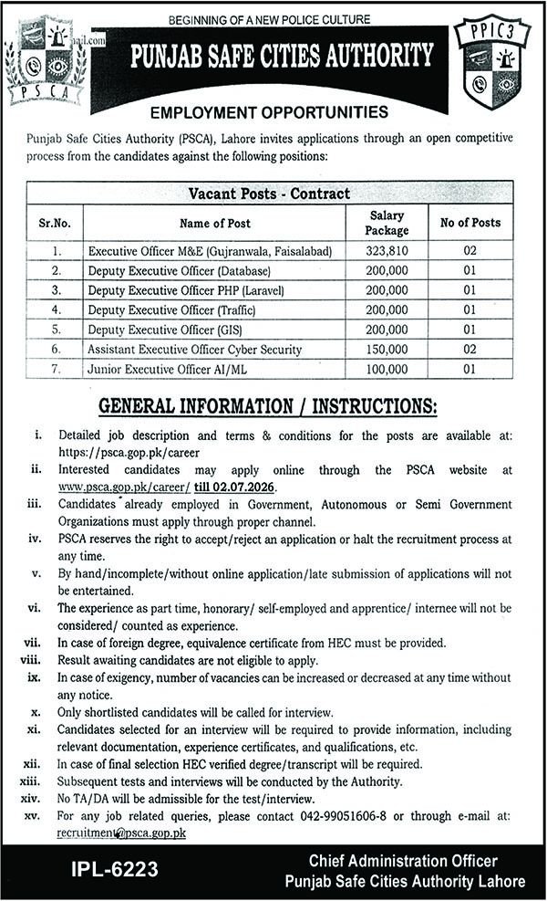 PSCA Jobs 2026