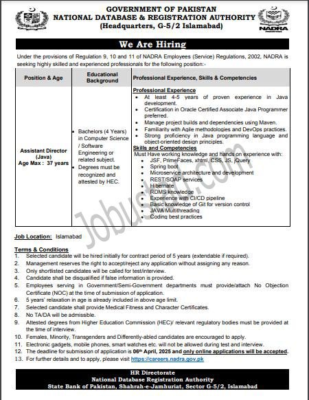 NADRA Jobs