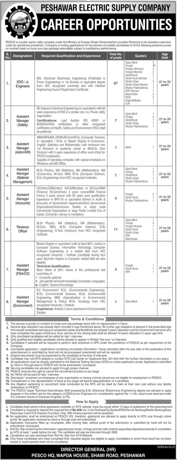 PESCO Jobs in Pakistan