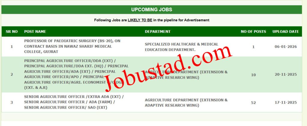 PPSC Upcoming Jobs