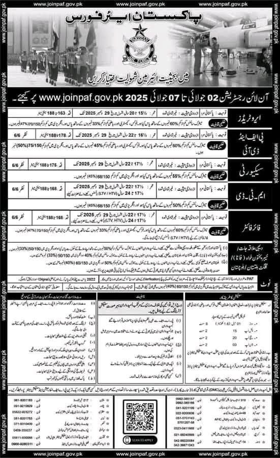 Join Pakistan Air Force PAF as Airman 2025 Apply Online www.joinpaf.gov.pk