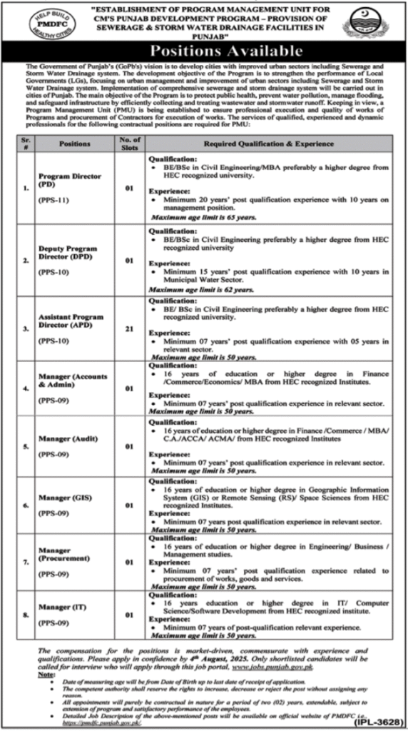 CM Punjab Development Program Jobs July 2025