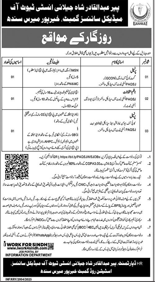 Teaching and Non Teaching Staff Jobs in Gambat September 2025