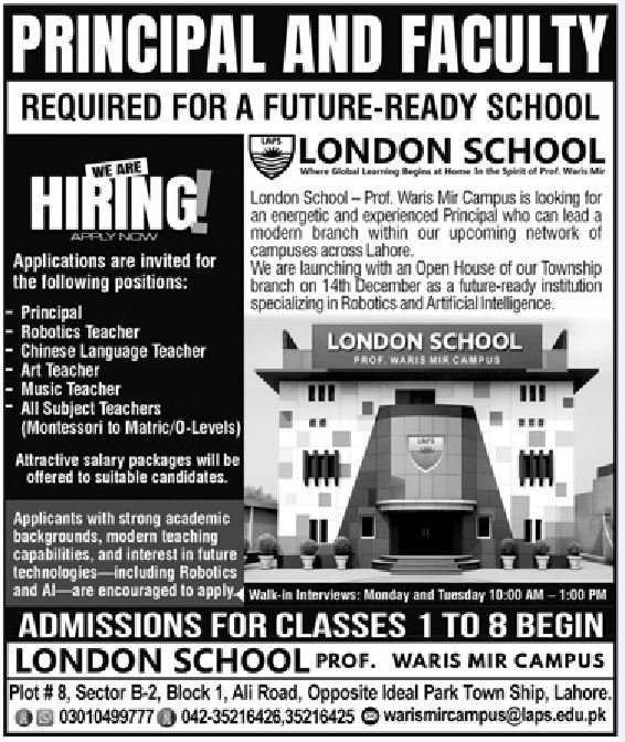 Principal Jobs in Lahore December 2025