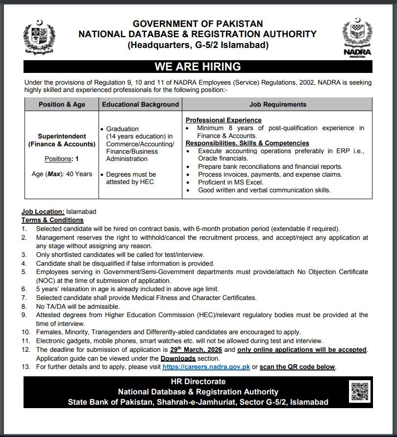 NADRA Jobs