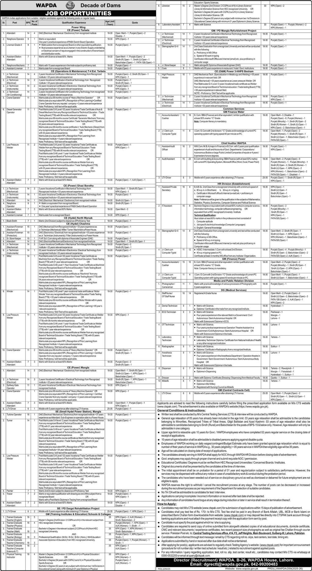 Wapda Career Opportunities in Pakistan February 2026