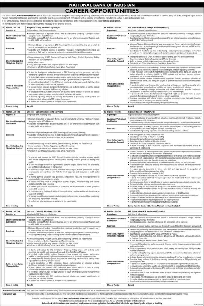 Today National Bank of Pakistan Jobs May 2026 Apply Online
