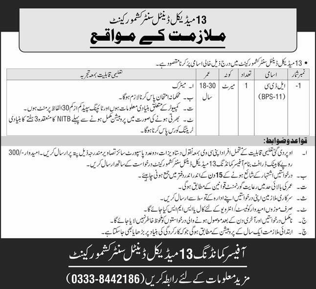 13 Medical Dental Center Kashmor Jobs July 2026