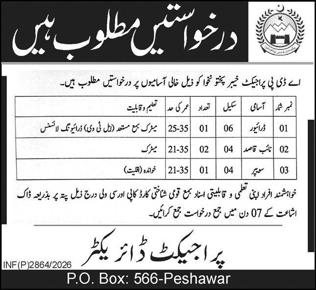 ADP Project Class 4 Jobs in KPK June 2026