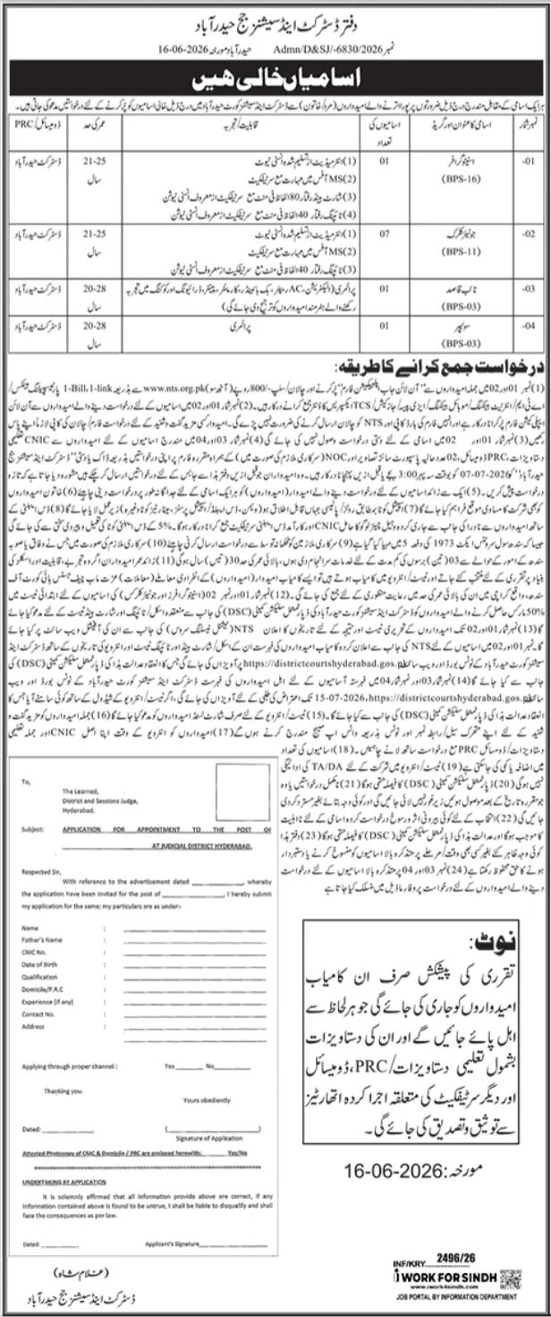 District & Session Judge Office Jobs in Hyderabad June 2026