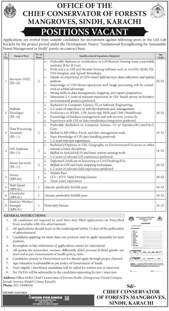 Forest Department Jobs in Sindh June 2026 Advertisement