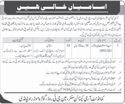Army Canine Center Rawalpindi Jobs August 2026 for Civilian