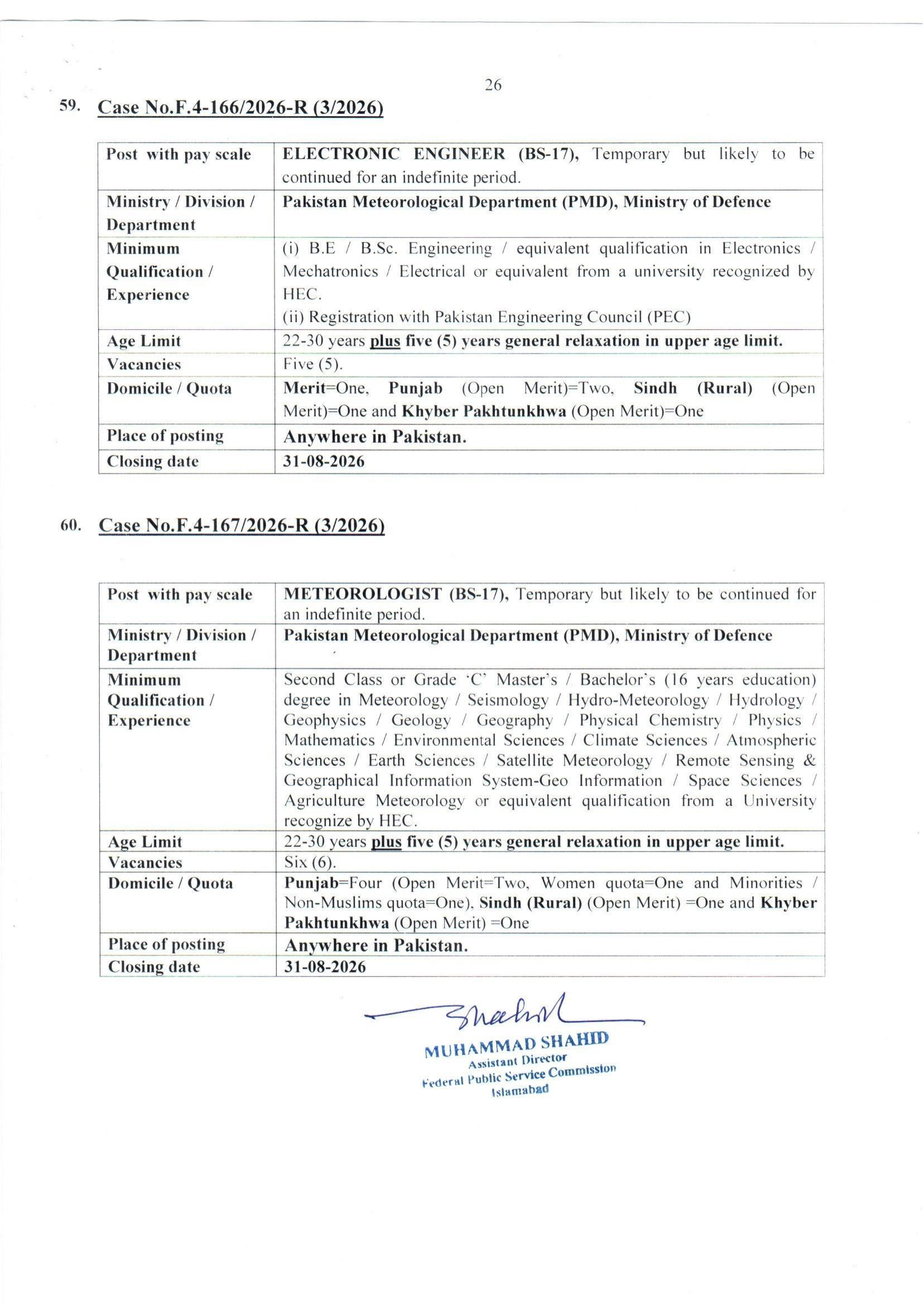 Federal Public Service Commission FPSC Jobs Advertisement No. 03/2026
