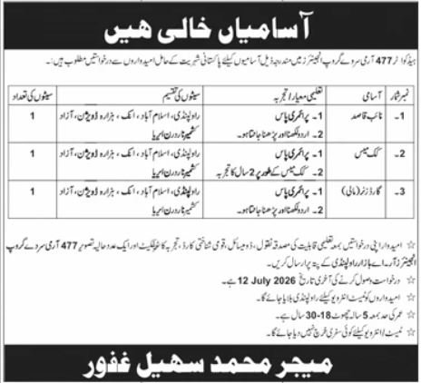 Headquarter 477 Army Survey Group Engineers Jobs 2026
