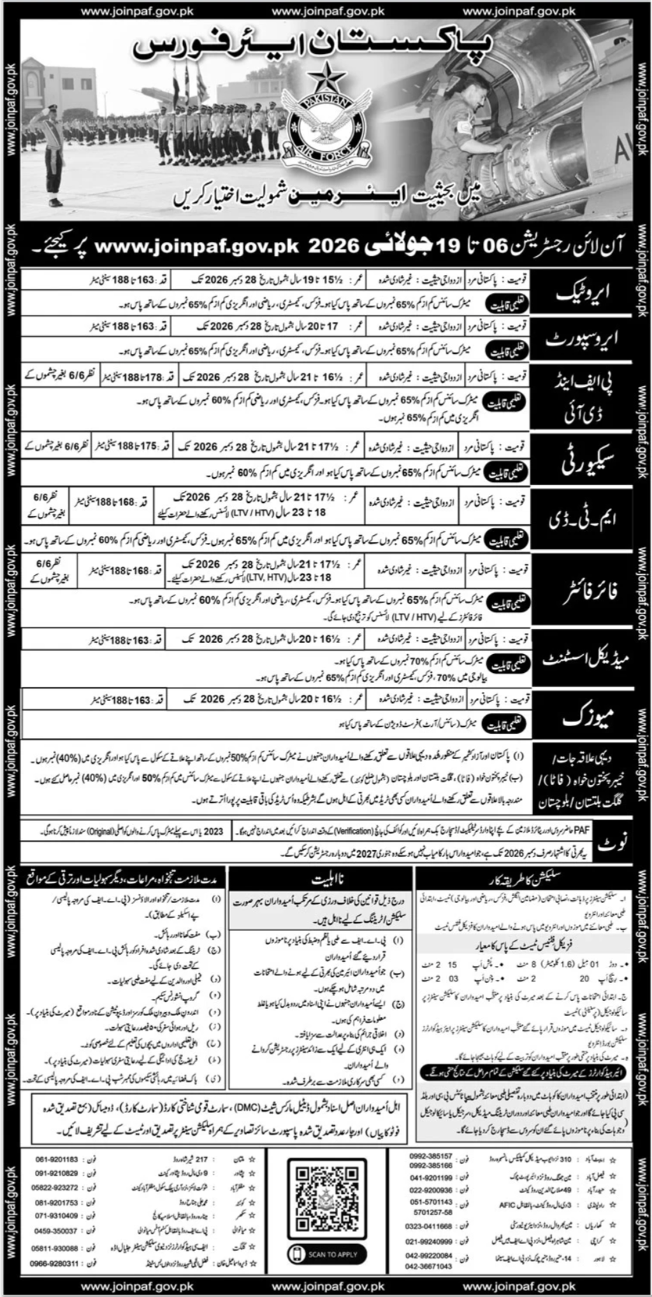 Join Pakistan Air Force as AIRMAN Online Registration July 2026