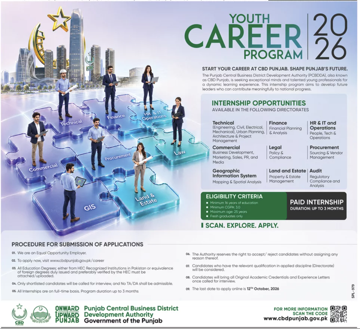 CBD Punjab Youth Career Program Internship Jobs September 2026