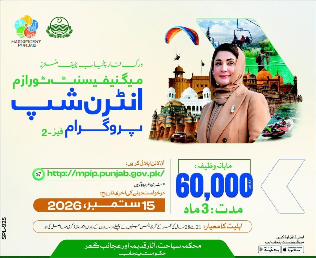 Chief Minister Tourism Internship Program September 2026