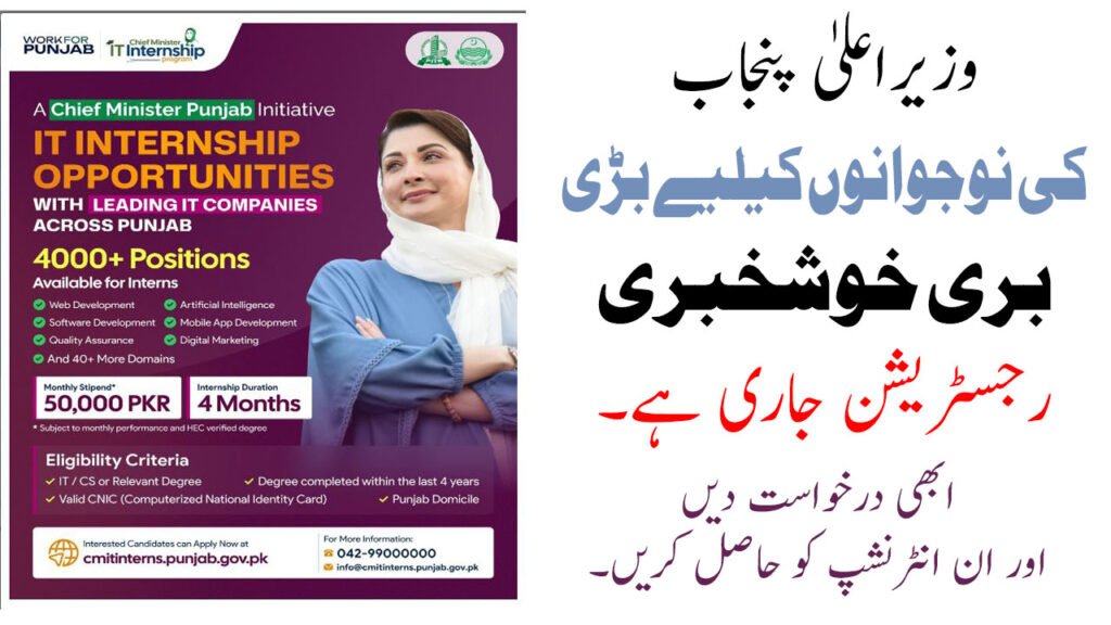 CM Punjab IT Internship Opportunities October 2026