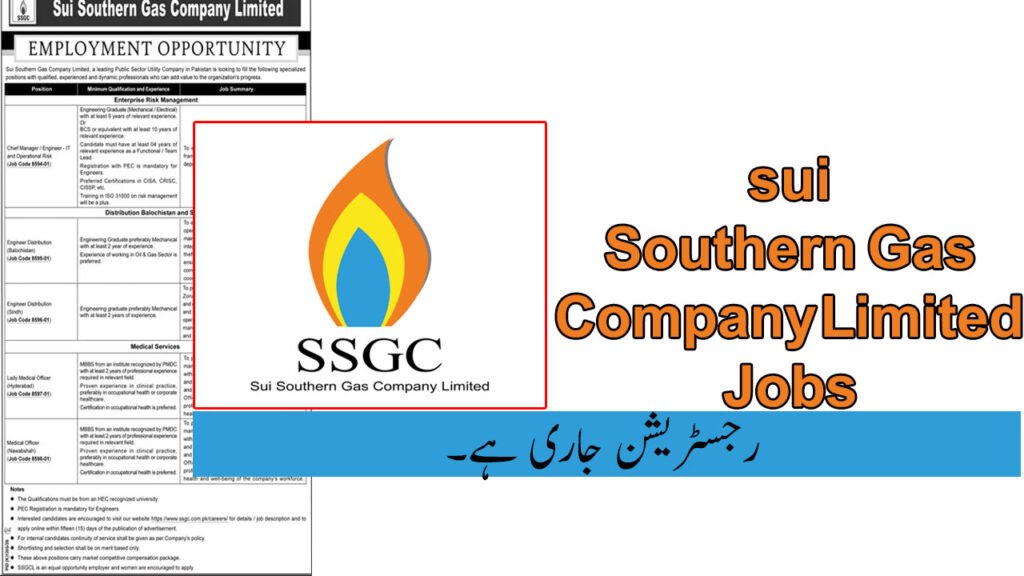 Sui Southern Gas Company Limited Jobs October 2026